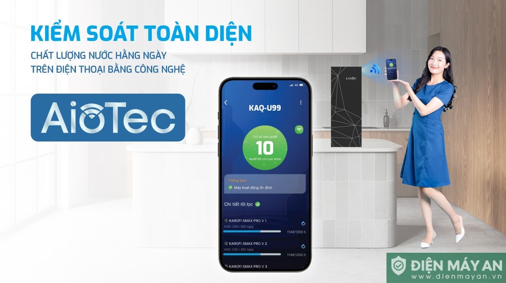 Máy lọc nước RO Karofi KAQ-U99 10 lõi
